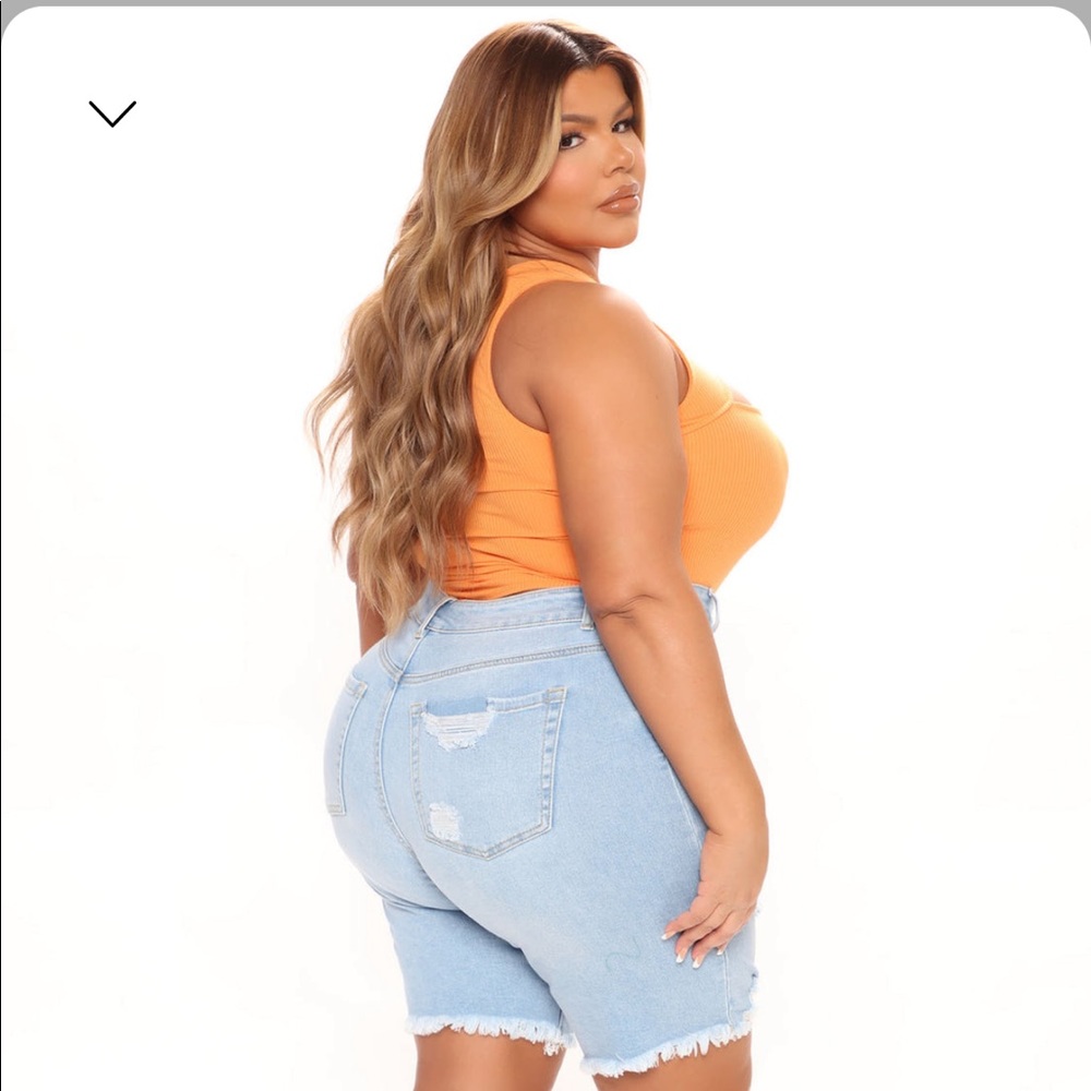 Fashion Nova At A Crossroads Bermuda Shorts- Light Blue Wash | size 3X | - Picture 2 of 5